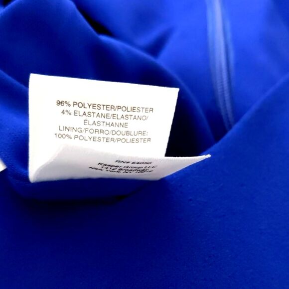 Women's Quarter Sleeve Crew Neck Dress, Royal Blue Size S - Picture 7 of 8